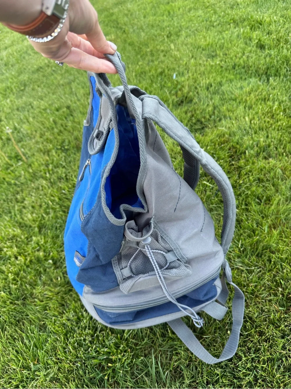 Blue and Gray Men’s Backpack Tote - Unbranded